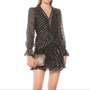 Self-Portrait Women's Black Polka-dot Fil-coupé Minidress